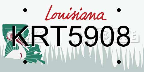 KRT5908 Louisiana License Plate