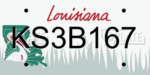 KS3B167 Louisiana License Plate