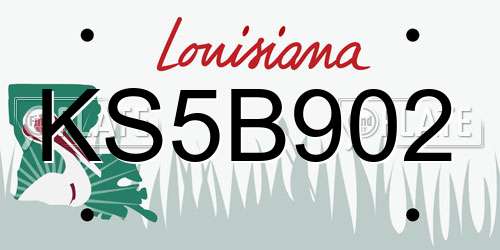 KS5B902 Louisiana License Plate