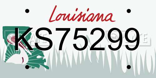 KS75299 Louisiana License Plate