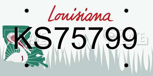 KS75799 Louisiana License Plate