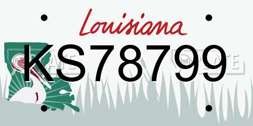 KS78799 Louisiana License Plate