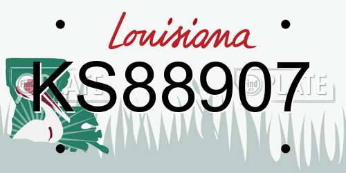 KS88907 Louisiana License Plate