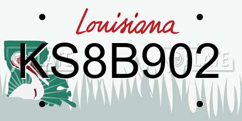 KS8B902 Louisiana License Plate