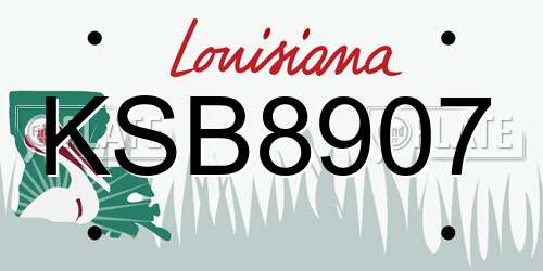 KSB8907 Louisiana License Plate