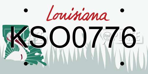 KSO0776 Louisiana License Plate