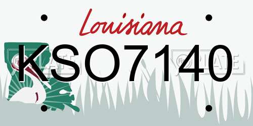 KSO7140 Louisiana License Plate