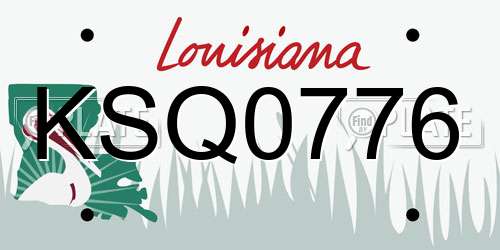 KSQ0776 Louisiana License Plate