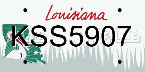 KSS5907 Louisiana License Plate