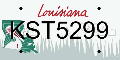 KST5299 Louisiana License Plate