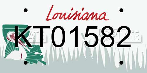 KT01582 Louisiana License Plate