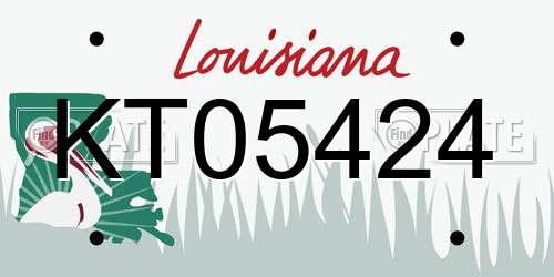 KT05424 Louisiana License Plate