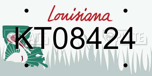 KT08424 Louisiana License Plate