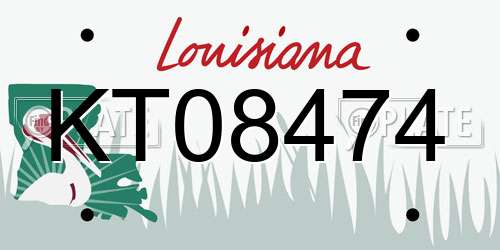KT08474 Louisiana License Plate