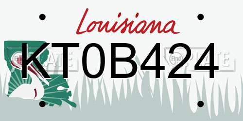 KT0B424 Louisiana License Plate
