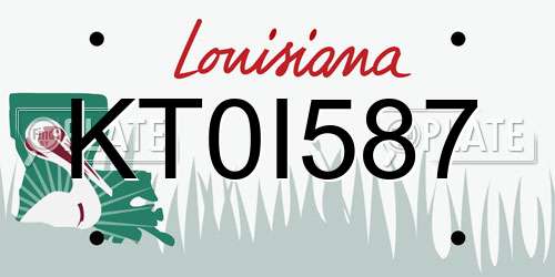 KT0I587 Louisiana License Plate