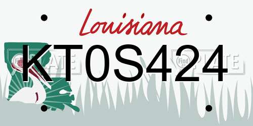 KT0S424 Louisiana License Plate