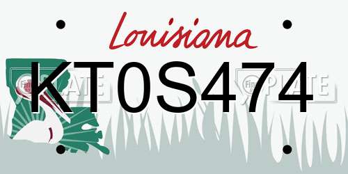KT0S474 Louisiana License Plate