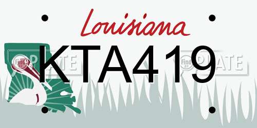 KTA419 Louisiana License Plate