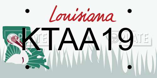 KTAA19 Louisiana License Plate