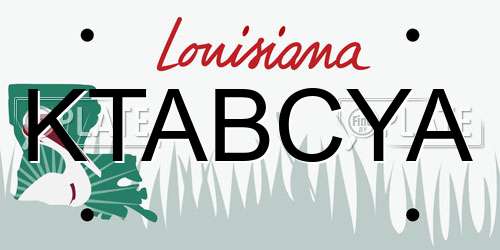 KTABCYA Louisiana License Plate