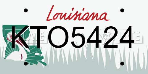 KTO5424 Louisiana License Plate