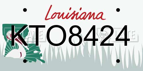 KTO8424 Louisiana License Plate