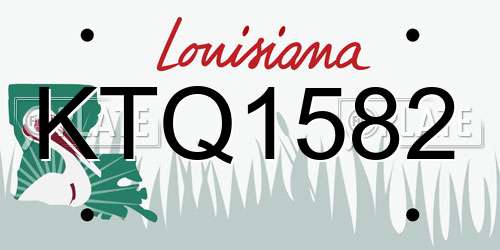KTQ1582 Louisiana License Plate