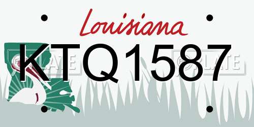 KTQ1587 Louisiana License Plate