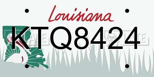 KTQ8424 Louisiana License Plate