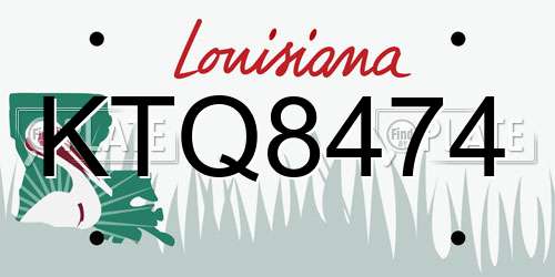 KTQ8474 Louisiana License Plate