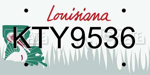 KTY9536 Louisiana License Plate