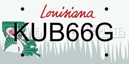 KUB66G Louisiana License Plate