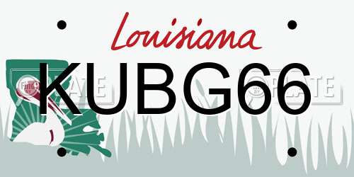 KUBG66 Louisiana License Plate
