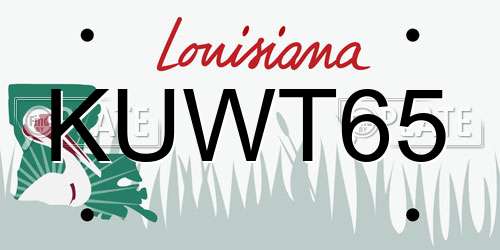 KUWT65 Louisiana License Plate