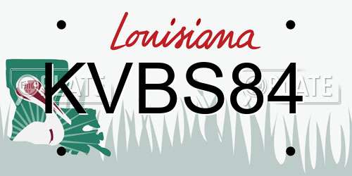 KVBS84 Louisiana License Plate
