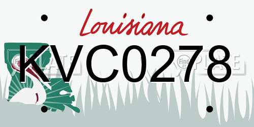 KVC0278 Louisiana License Plate