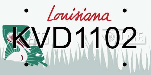 KVD1102 Louisiana License Plate
