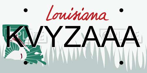 KVYZAAA Louisiana License Plate