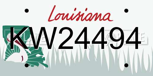 KW24494 Louisiana License Plate