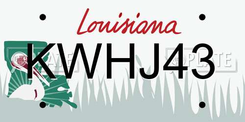 KWHJ43 Louisiana License Plate