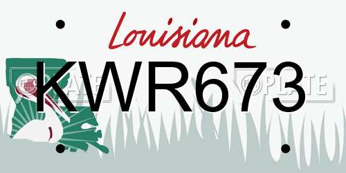 KWR673 Louisiana License Plate