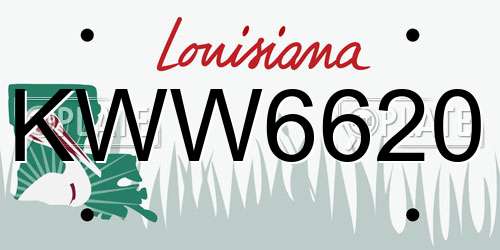 KWW6620 Louisiana License Plate