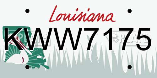 KWW7175 Louisiana License Plate