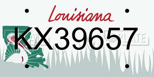 KX39657 Louisiana License Plate