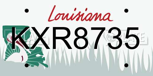 KXR8735 Louisiana License Plate