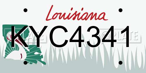 KYC4341 Louisiana License Plate