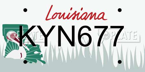 KYN677 Louisiana License Plate