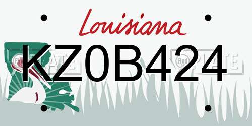 KZ0B424 Louisiana License Plate