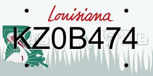 KZ0B474 Louisiana License Plate